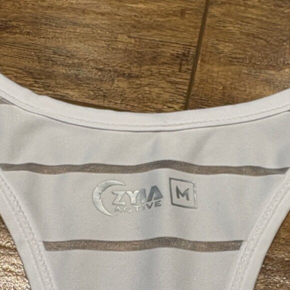 Zyia Active Havana Tank in White and Striped Mesh - Picture 2 of 8